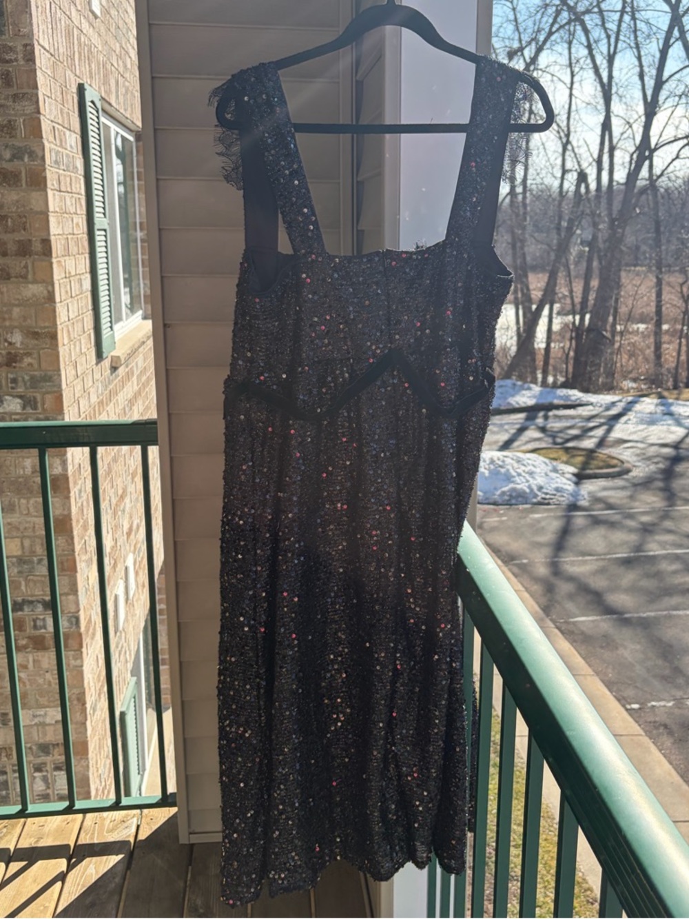 🆕Juliet Roses Black Sequin Midi Dress Size 16 Sparkly Party Lace Glam Dress NWT - Picture 4 of 17